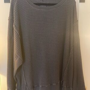 American Eagle Outfitters Charcoal Waffle Knit Sweater